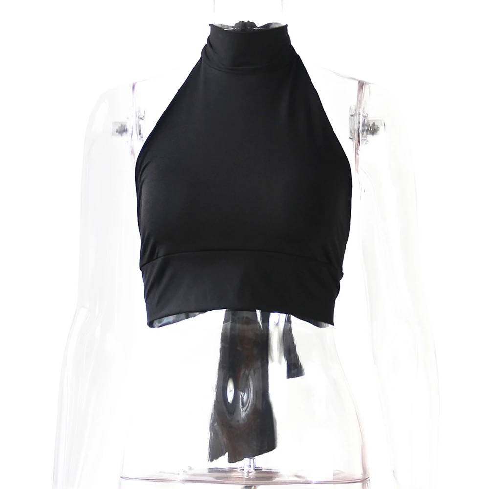 

New Summer Women's Sleeveless Top Fashion Sexy Navel Halter Halter Neck Tight Women's Street Style T-shirt Nightclub Club 2021