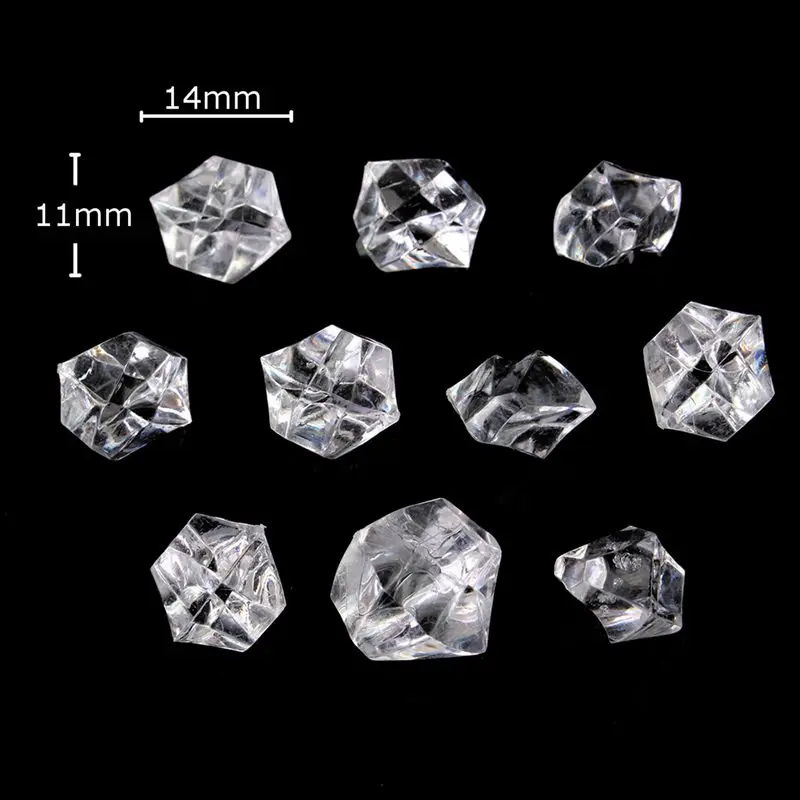 Hot XD-1000pcs Acrylic Crystal Gem Stone ICE Rocks Table Scatter Vase Decoration New 1000Pcs 14Mm | Дом и сад