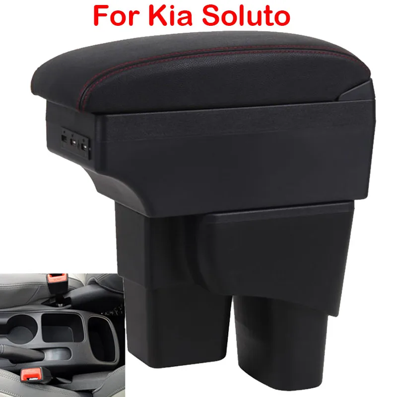 

For Kia Soluto armrest box For Kia Soluto 2019 2020 car armrest box car accessories interior Retrofit parts Storage box USB