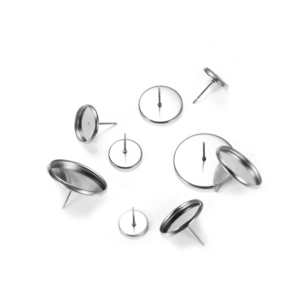Основа для сережек с кабошоном основа из нержавеющей стали принадлежности