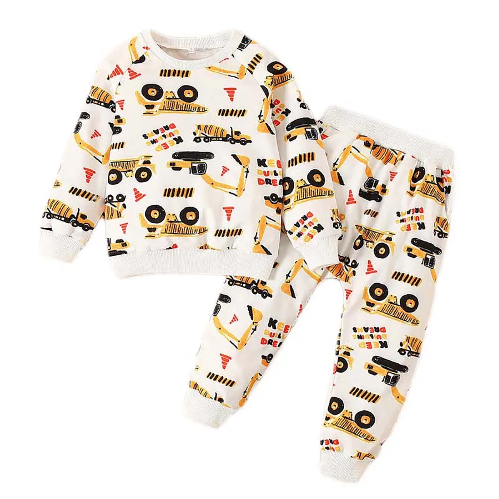 

Для маленьких мальчиков мультфильмы автомобильный комплект одежды с принтом, Детский комплект из 2 предметов, детская одежда с длинными рук...