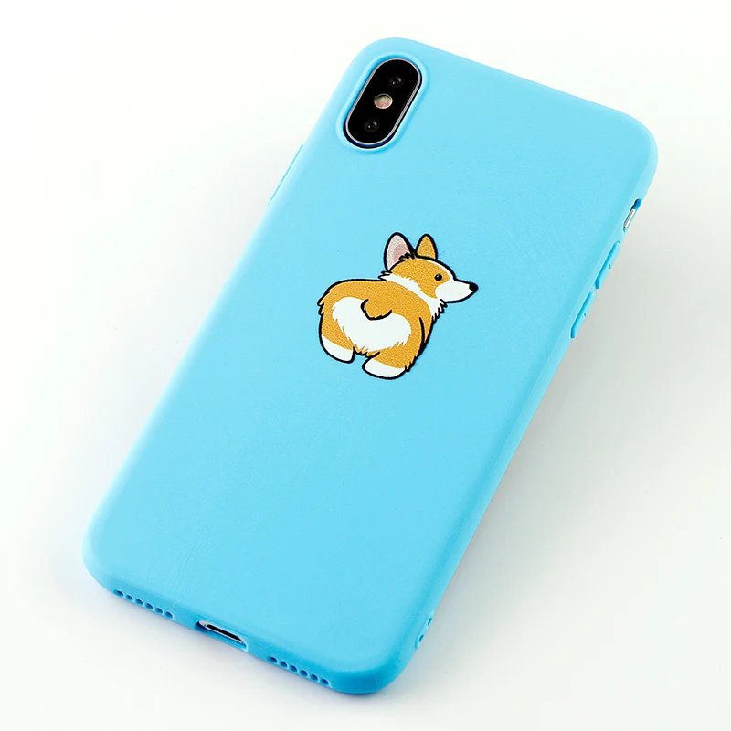 8605-blue Чехол для телефона Corgi s для iPhone Pro 6s 7 8 11 Plus X XS чехол для MAX XR забавная Милая собачья попка Мягкие силиконовые приспособленные аксессуары для задней крышки - Цвет: 8605-blue