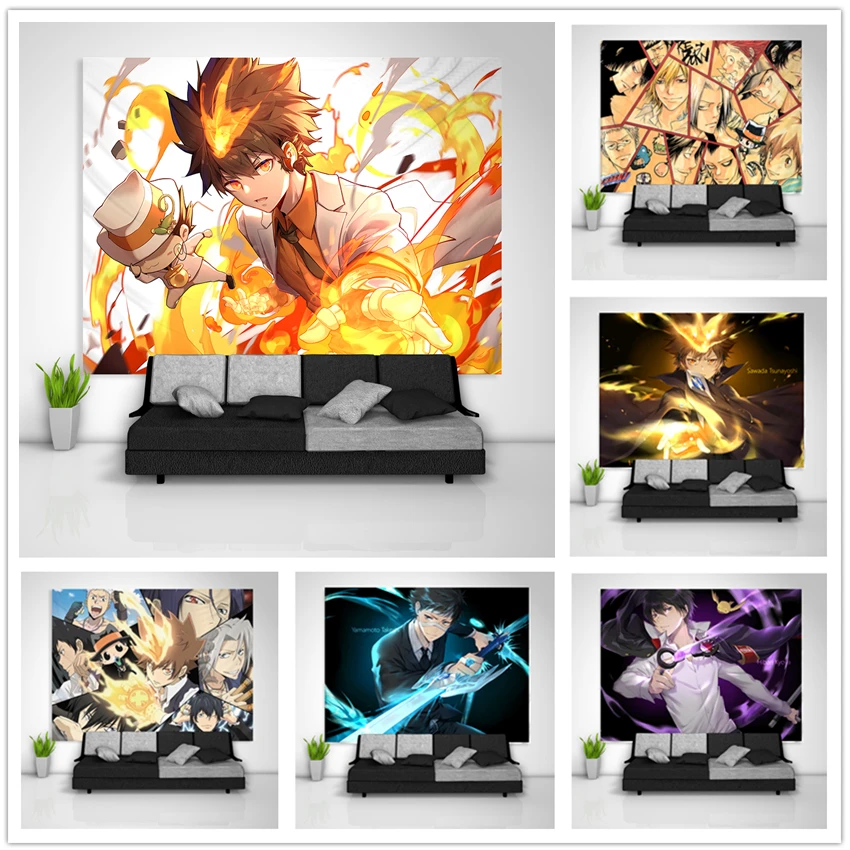 

Katekyo Hitman Reborn Tapestry Art Wall Hanging Sofa Table Bed Cover Home Decor Dorm Gift