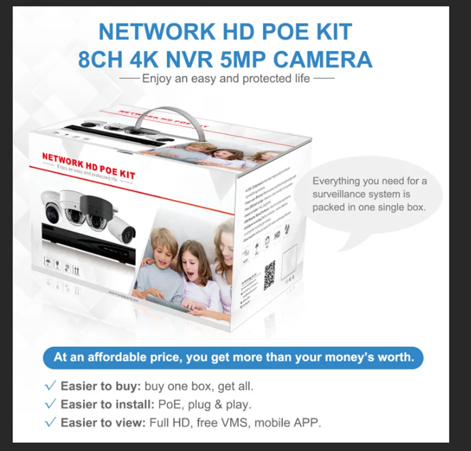 Hikvision 8CH 4 к NVR 4/6/8 шт. 5MP POE IP CCTV безопасности Камера Системы аудио записи IP Камера на открытом воздухе CCTV видео наблюдения NVR KIT
