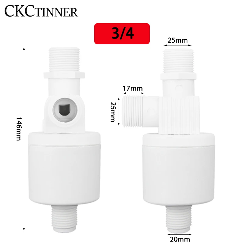 Floating Ball Valve 1/2'' 3/4'' 1'' Automatic Float Water Level Control installed Outside Tower Tank Liquid Switch |