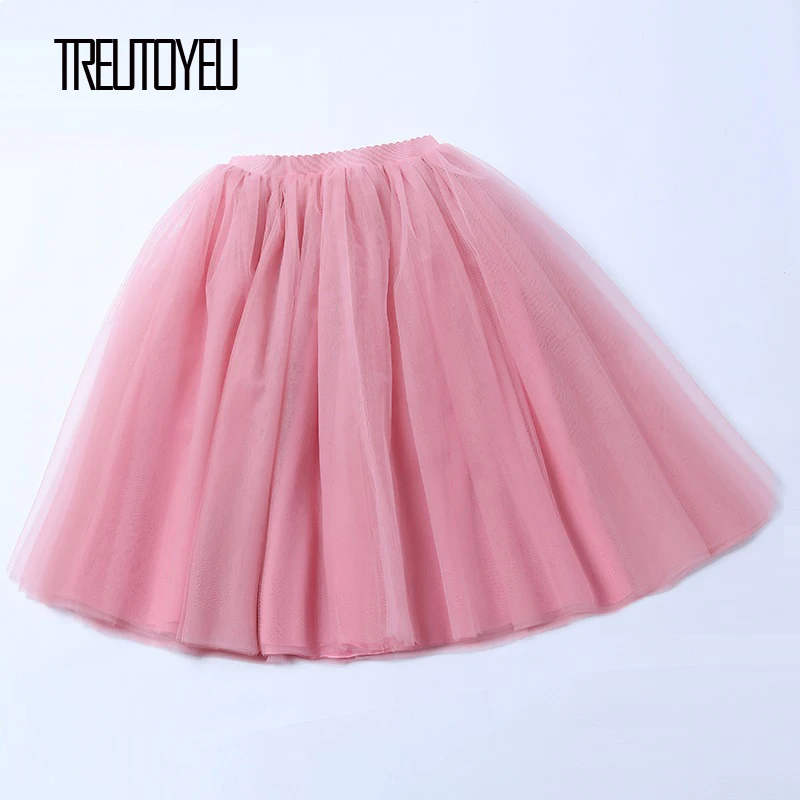 Юбка миди плиссированная из тюля 6 слоев с высокой талией|Женские юбки| |