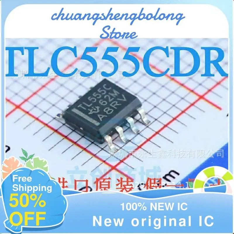 

10-200 шт., TLC555CDR TLC555CD TL555C TL555 SOP8, новый оригинальный IC