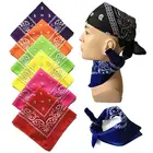 Повязка для волос с принтом для девочек, Женский Детский квадратный шарф унисекс, тюрбан, повязка на голову, аксессуары для волос