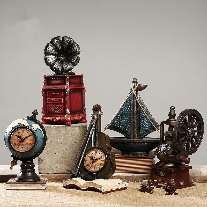 Multiple Styles Resin Anchor Rudder Gearwheel Sailboat Figurines Creative Europe Mediterranean Home Decor Miniatures Gift | Дом и сад