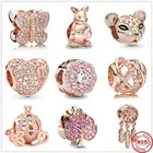 Подлинный оригинальный 925 стерлингового серебра Шарм Подвеска Ловец снов подвески из розового золота, соответственные Пандоре обаятельные браслеты для женщин, сделай сам, ювелирное изделие