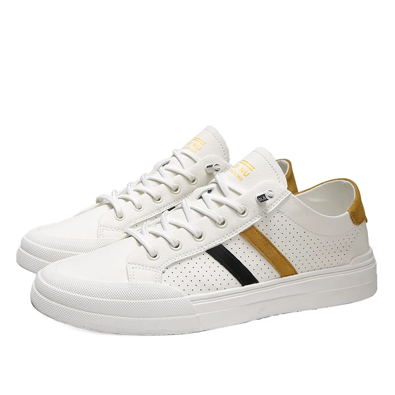 

Fashion casual hot sneaker white Mens Light leather man mens outdoor leisure breathable shoe black de Casual sapato slip shoes