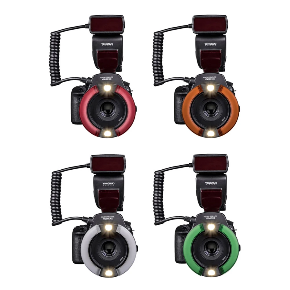 Кольцевая вспышка YongNuo YN-14EX YN14EX TTL для макросъемки с переходным кольцом Speedlite Canon