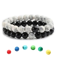 fashion turquoise set bracelet hand chain hand made black frosted string beads bracelet yoga energy bracelet leisure jewelry