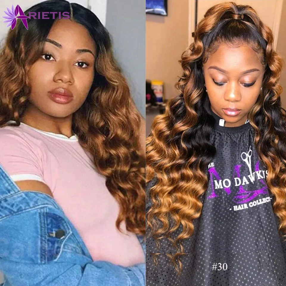 Пряди волос с эффектом омбре бразильские свободные волнистые волосы T1B/4/27 цветов