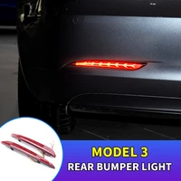 car rear bumper reflector for 2021 tesla model 3 led dynamic turn signal lights side rear fog lamps herringbone style