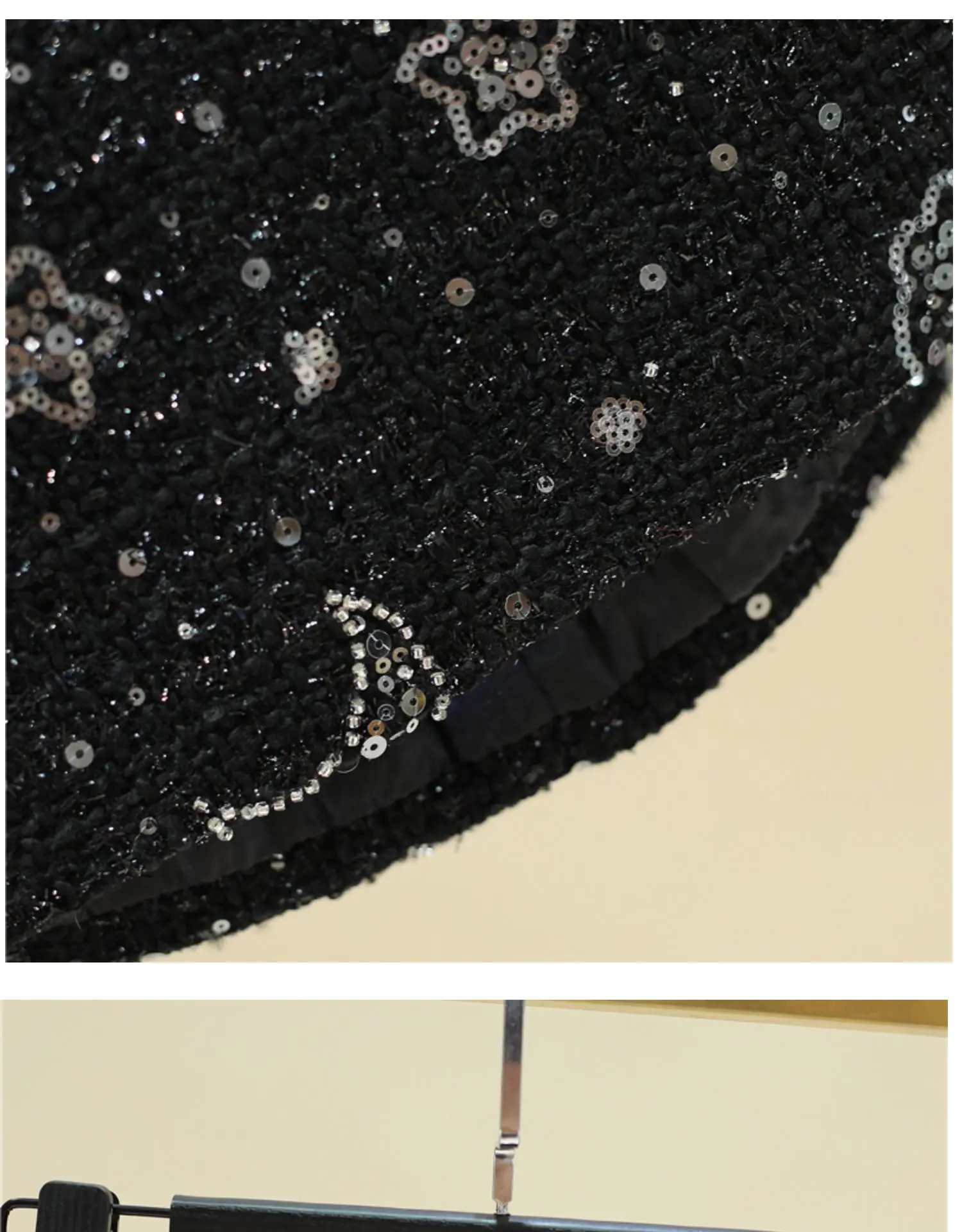 

2021 Summer Fashion Beaded Sequins Women Black Short Skirt Ladies New Korean Style High Waist Slimming A- Line Sheath Mini Skirt