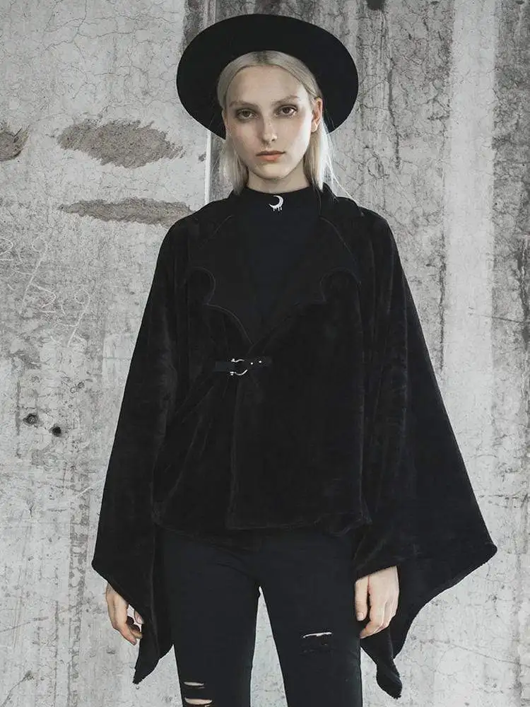 Панк рейв женские Turn Down Воротник Летучая мышь рукавами вельветовые накидки PY 399DP|