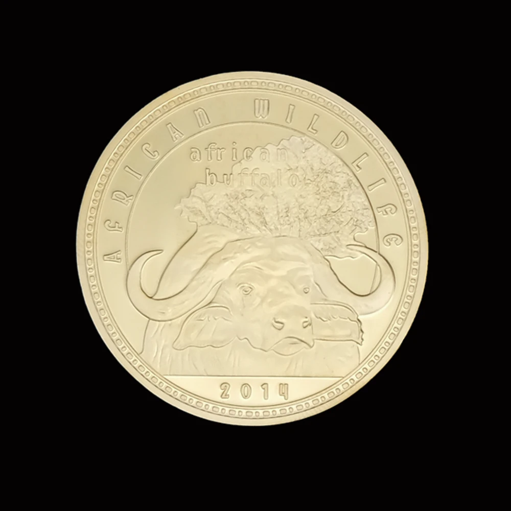 2014 в африканском стиле дикой природы буйвола золотые монеты Challenge Коллекционные