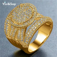 visisap large yellow gold color full stone rings for women wedding engagement anniversary gift ring arabic jewelry supplier b926