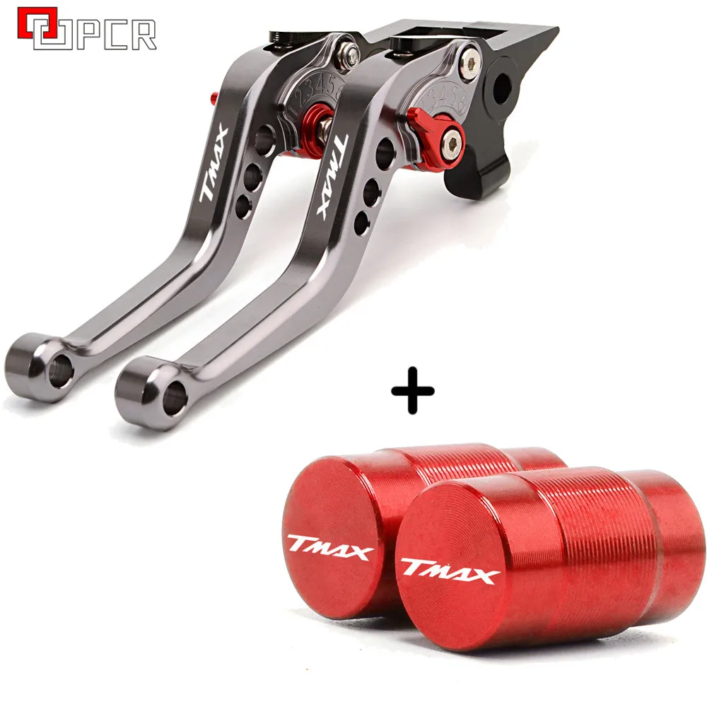 Мотоцикл CNC Короткие сцепные рычаги и колпачки клапана шины для YAMAHA T Max 500 2008 2011TMax