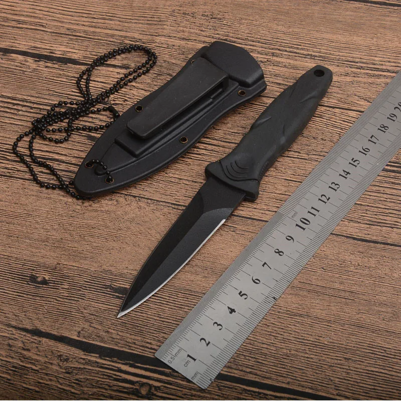 

New Hunting Knives Tactical Dive Fixed Knife Rubber Handle 440 Blade Outdoor Survival Utility EDC Tool with Sheath