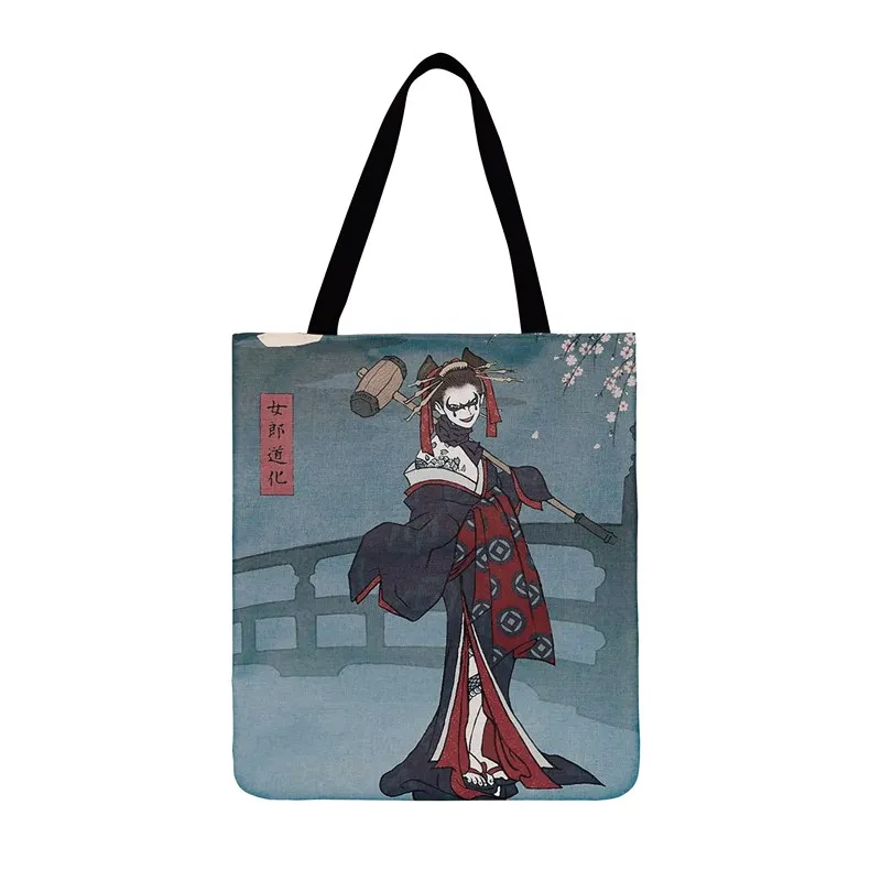 Japanese Superhero Batman Captain America Painting Print Tote Bag Ladies Shoulder Shipping Outdoor Beach Bags | Багаж и сумки