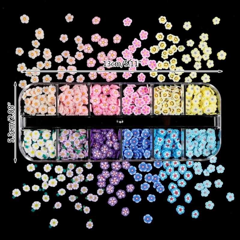 

Flower Nail Art Charms Glitter Decals Decoration 3D Nail Flower Nail Art for Women DIY Nail Accessories Supplies