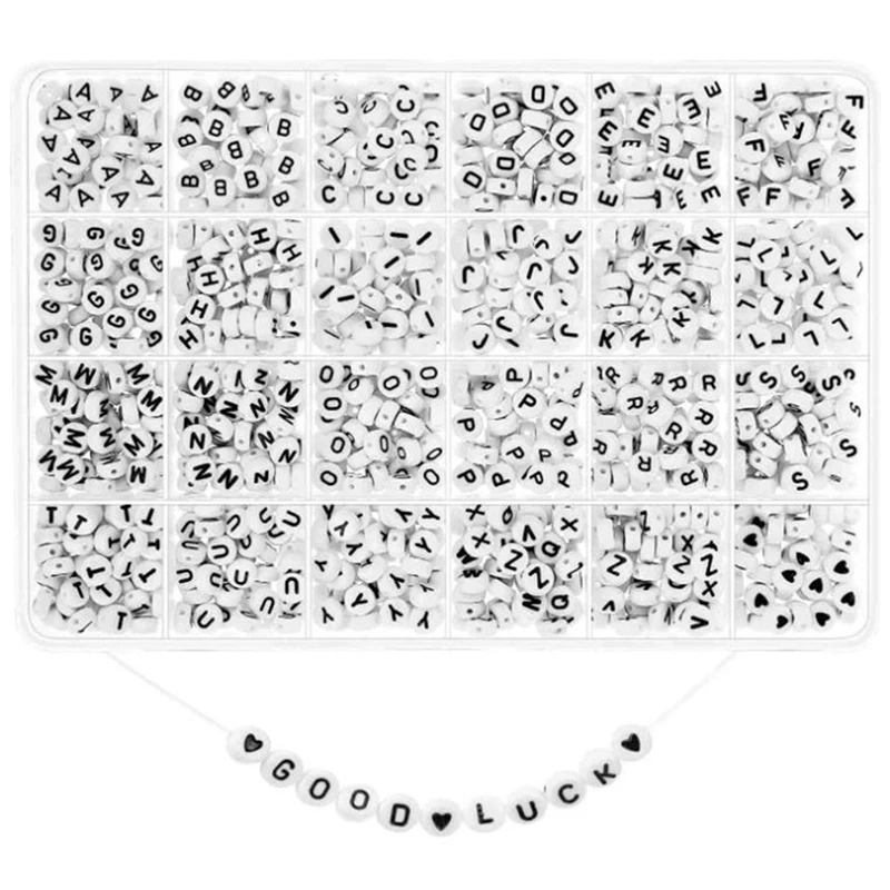 

Acrylic Letter Beads DIY Pony Beads Beaded Material Handmade Bracelet Necklace Headwear Accessories