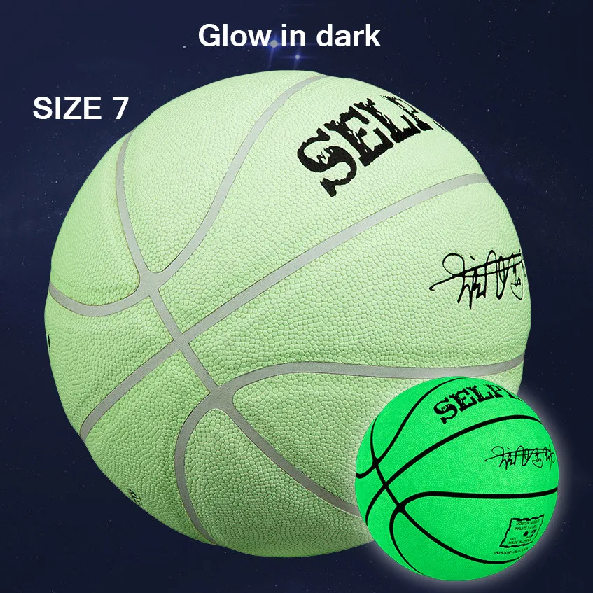 Размер светящийся светоотражающий мяч, темный баскетбольный мяч, подарок на день рождения, светящийся баскетбольный мяч, баскетбольный под...
