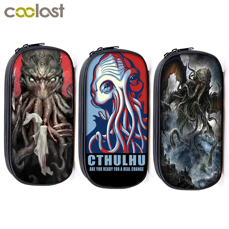 Cthulhu R'lyeh косметические чехлы карандаши с осьминог драконом школьная сумка