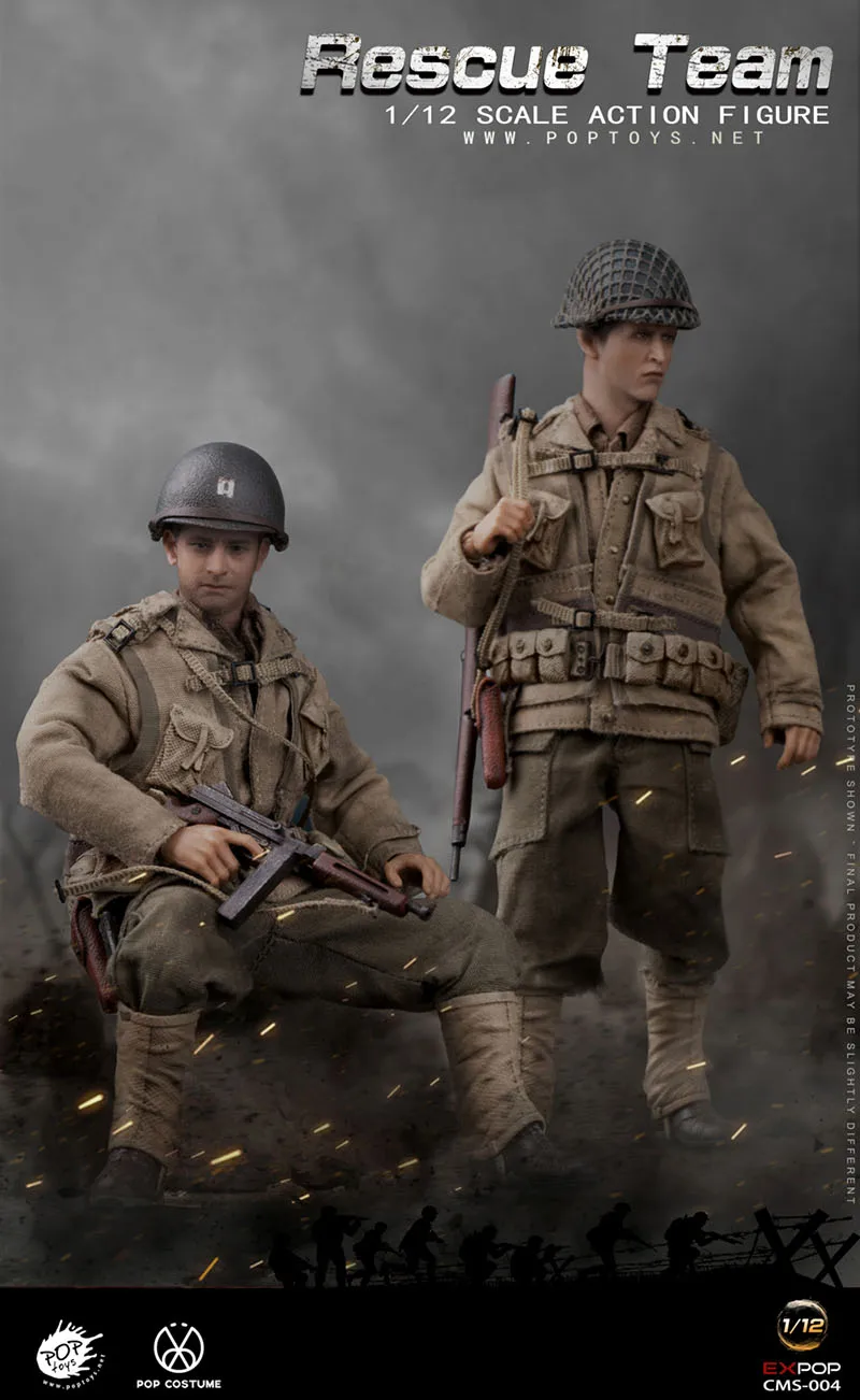 

POPTOYS CMS004 1/12 Scale World War II US Army Rescue Team 6" Male Soldier Full Set Action Figure Model In Stock