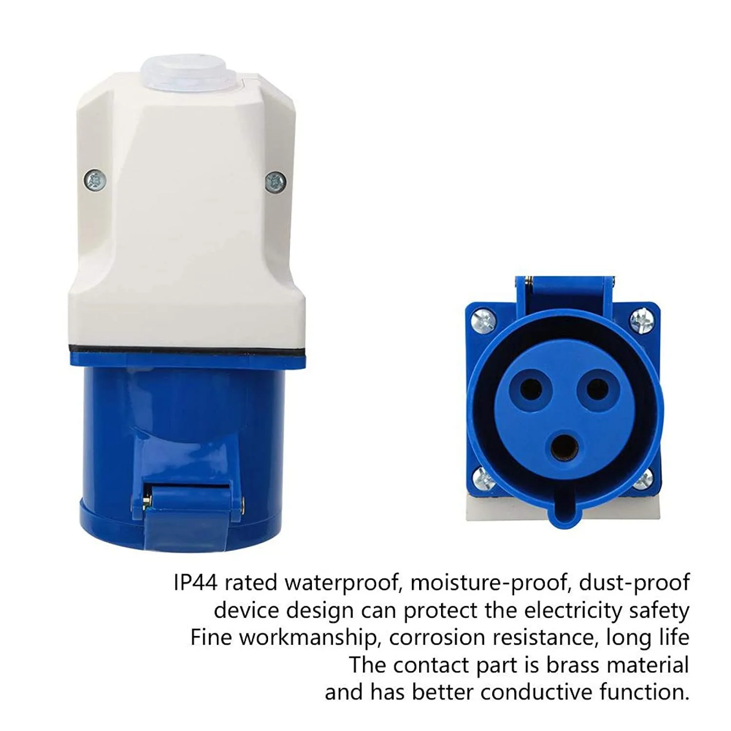 

Panel Connector Waterproof Socket Weatherproof 220-250V 3 Cores 3 Holes 3 PIN