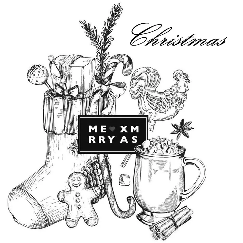 Новинка 2021 рождественские прозрачные штампы скрапбукинг подарок лось