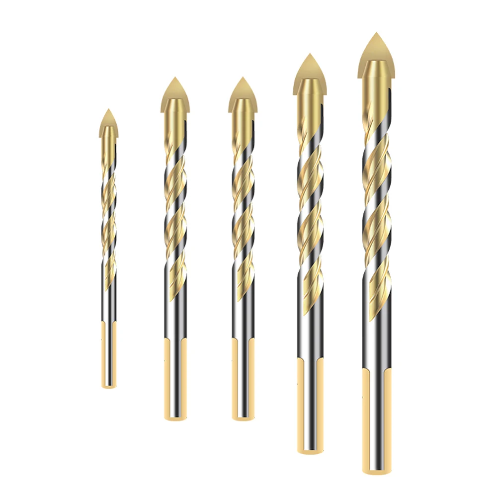 

5Pcs Drill Bits Twist Drillhead Wall Ceramic Glass Punching Hole Working Set
