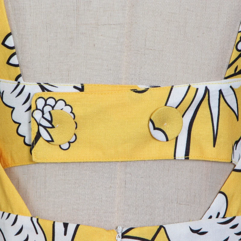 

Vintage Patchwork Ruffle Dress For Women Square Collar Short Sleeve High Waist Hit Color Dresses Female Fashion New