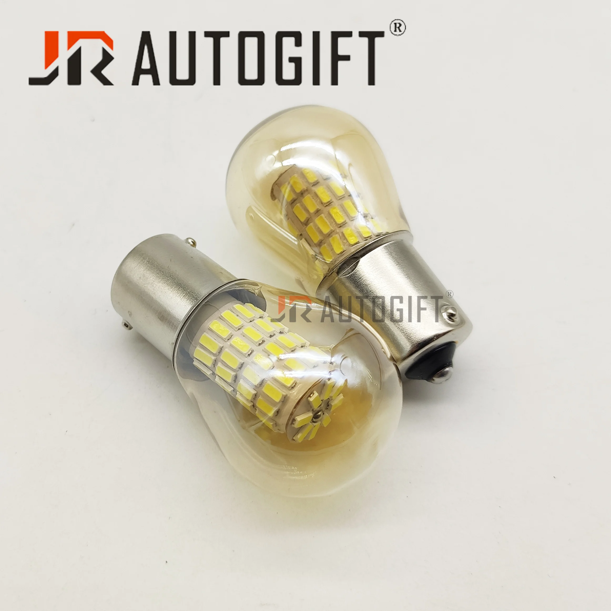 Светодиодный фонарь 10x P21w 1156 Ba15s 1157 BAY15D стеклянный чехол S25 3014 72SMD 12-24 В теплый белый