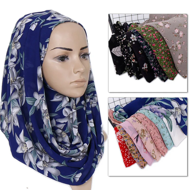 Женская модная шифоновая шаль-трансформер в горошек с цветочным пузырьком