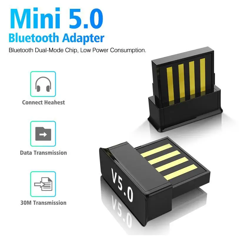 

USB Bluetooth Adapter BT 5.0 USB Wireless Computer Adapter Audio Receiver Transmitter Dongle Laptop Earphone BLE Mini Sender r30