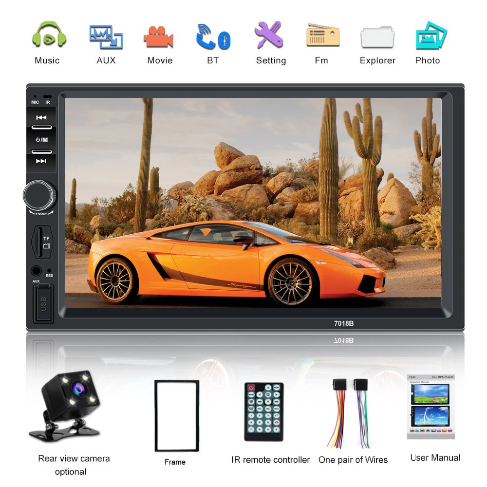 2 din Автомобильный Радио Bluetooth мультимедийный плеер HD 7 &quotАвторадио 2din сенсорный