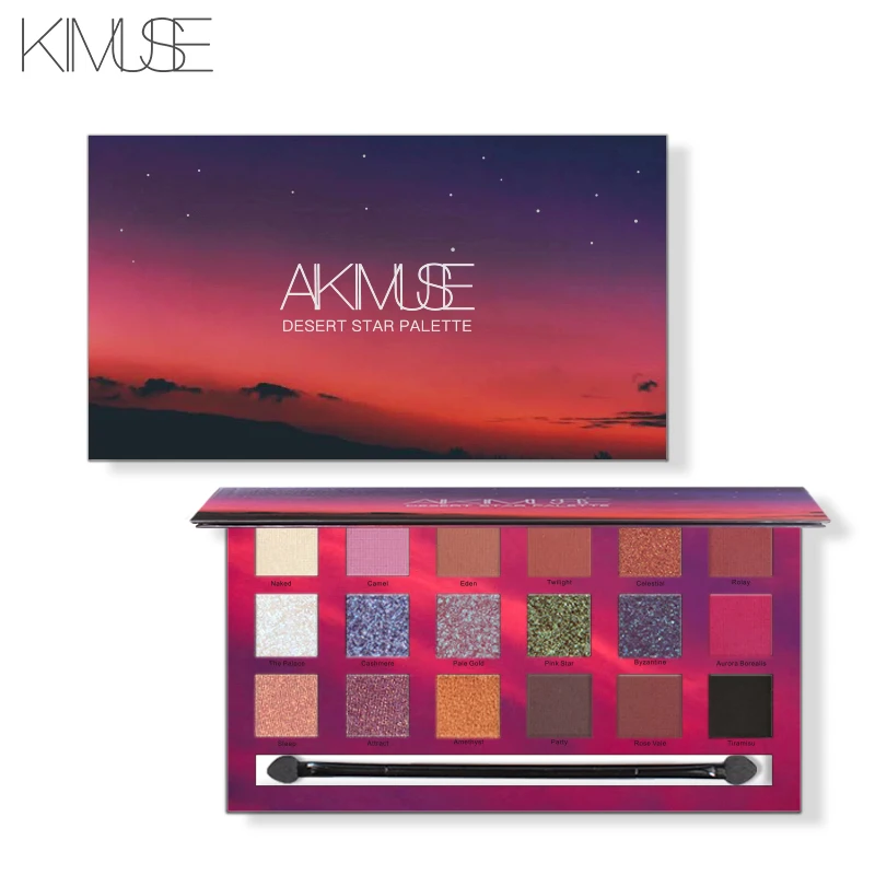 KIMUSE, 18 цветов, высокое качество, палитра теней для век, кремовая пудра, Мерцающая позолота, тени для век, водостойкая, Дымчатая Косметика для макияжа глаз