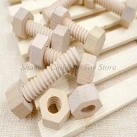 early education educational screw nut assembling wooden toy solid wood screw nut hands on teaching aid educational toy for child