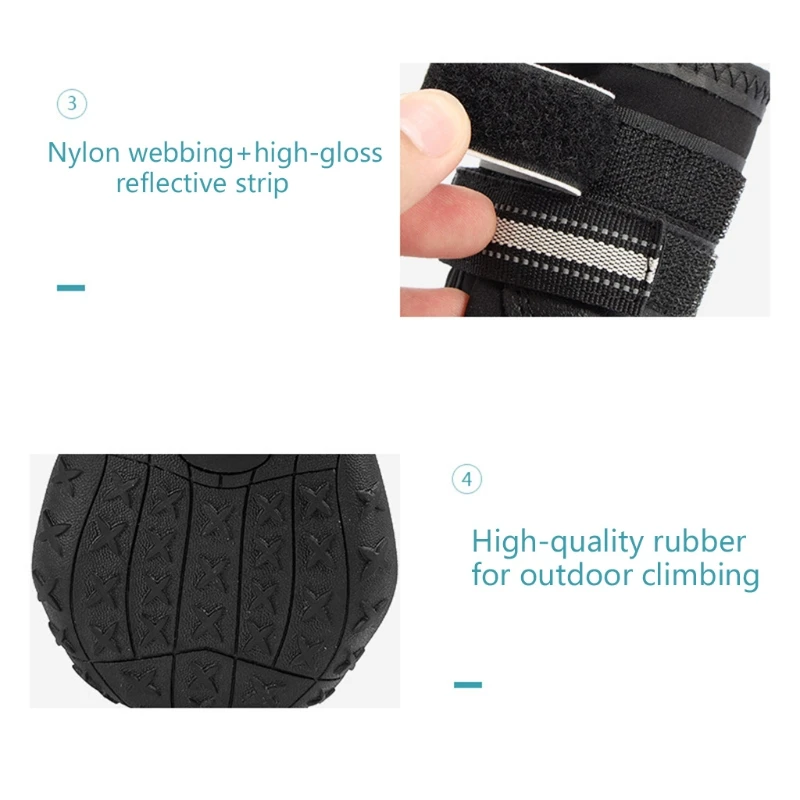 

Breathable Mesh Dog Boots Heat Protection Paw Dog Booties Dog Shoes for Hot Pavement Summer Reflective Straps Non-Slip
