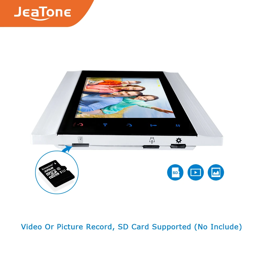 Умный видеодомофон JeaTone 7 ''с Wi Fi и системой внутренней связи с дверным звонком