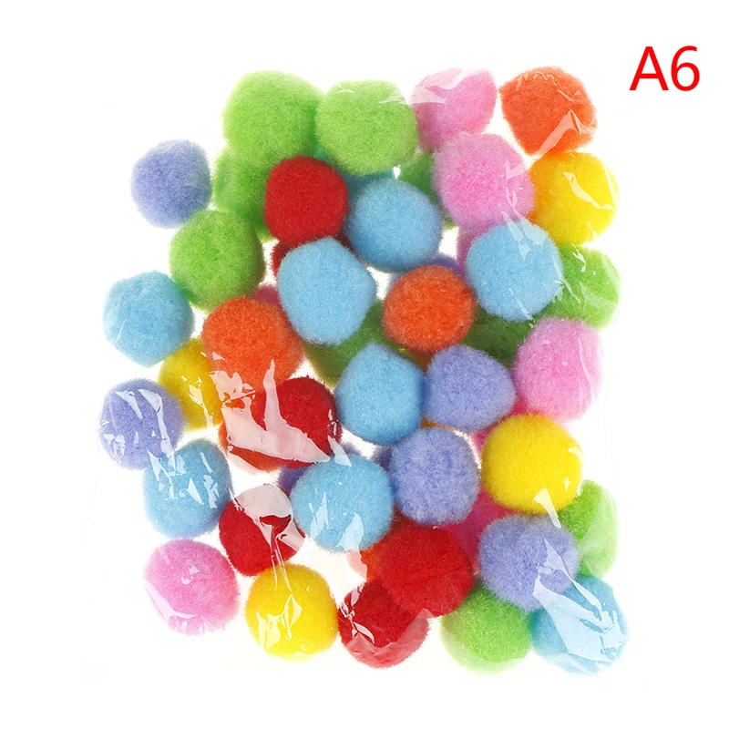 25mm 50PCS 100 шт. 10/15/20 мм DIY мягкий помпонами мячики для детей, игрушки Свадебные украшения круглый мячи из войлока Pom Poms прошитая вручную аксессуары - Цвет: 25mm 50PCS