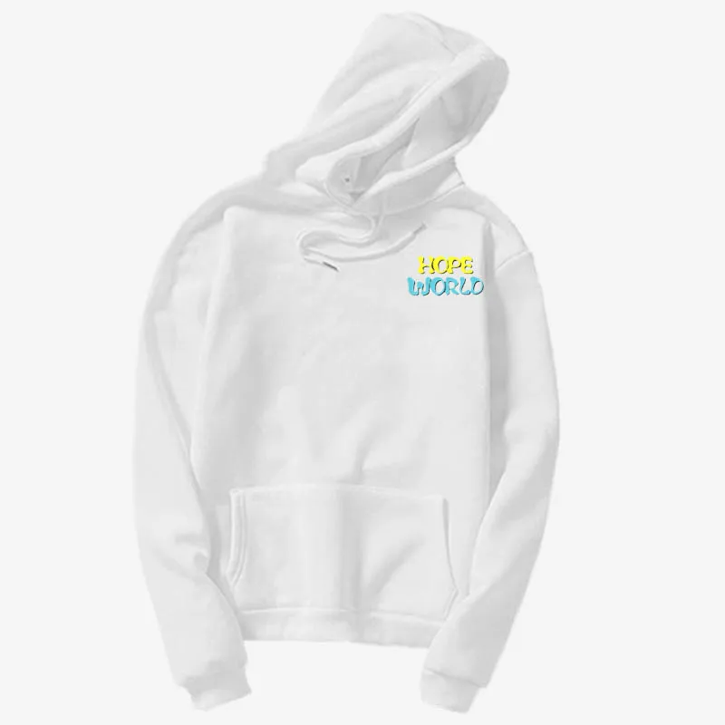 white 2 Толстовка с капюшоном и карманом с надписью «bulletproof Boy scouts J-hope World Yellow Hixtape» Bangtan Hope World - Цвет: white 2
