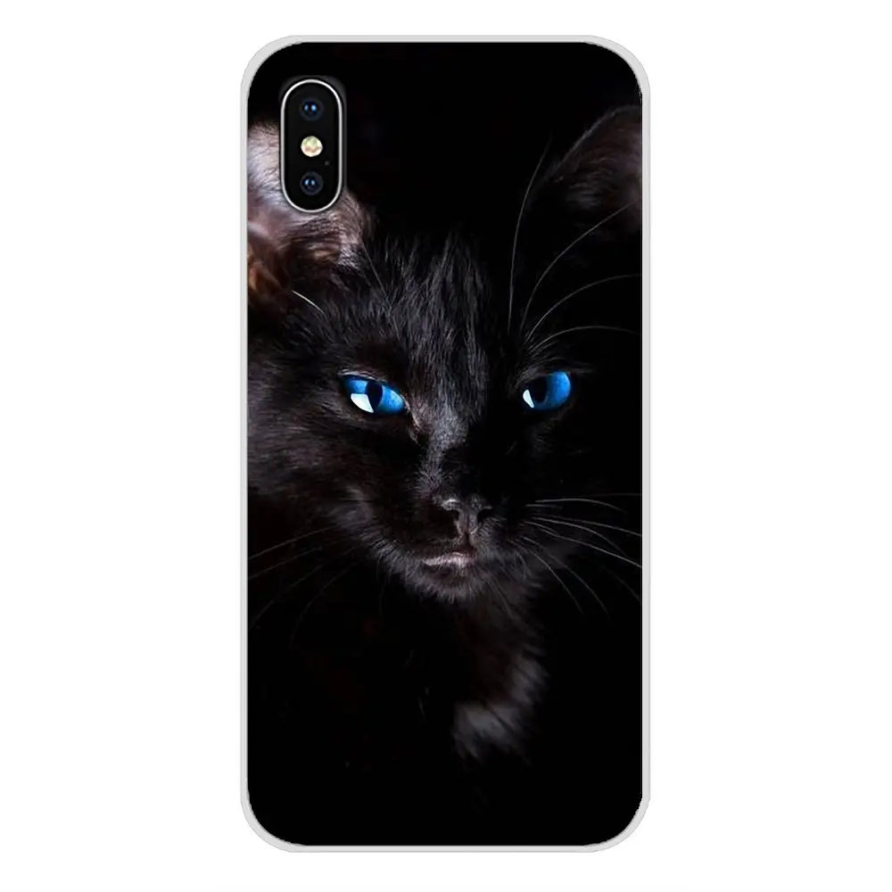 images 9 Для samsung Galaxy S3 S4 S5 Mini S6 S7 Edge S8 S9 S10 Lite Plus Note 4 5 8 9 Милая Черная кошка большой глаз прозрачный чехол из ТПУ - Цвет: images 9