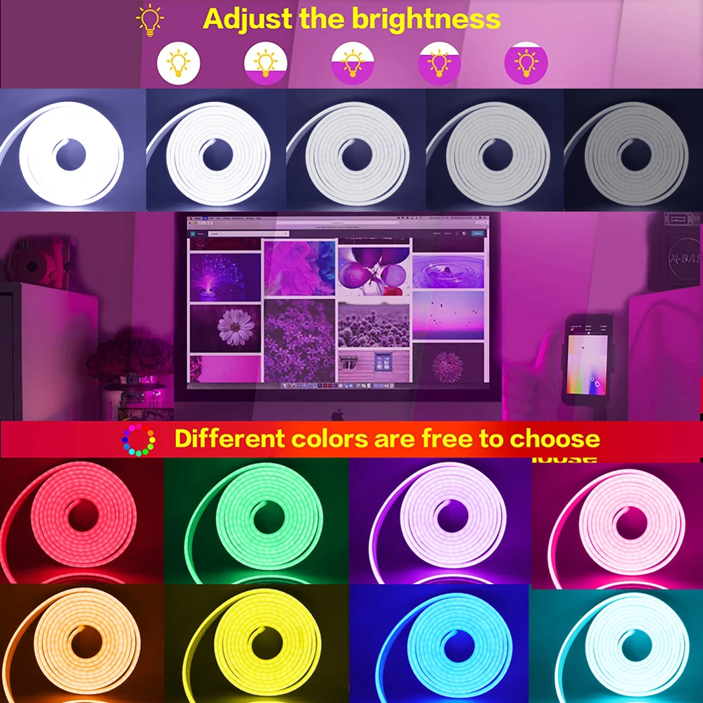 Неоновая светодиодная RGB лента водонепроницаемый силиконовый шнур с