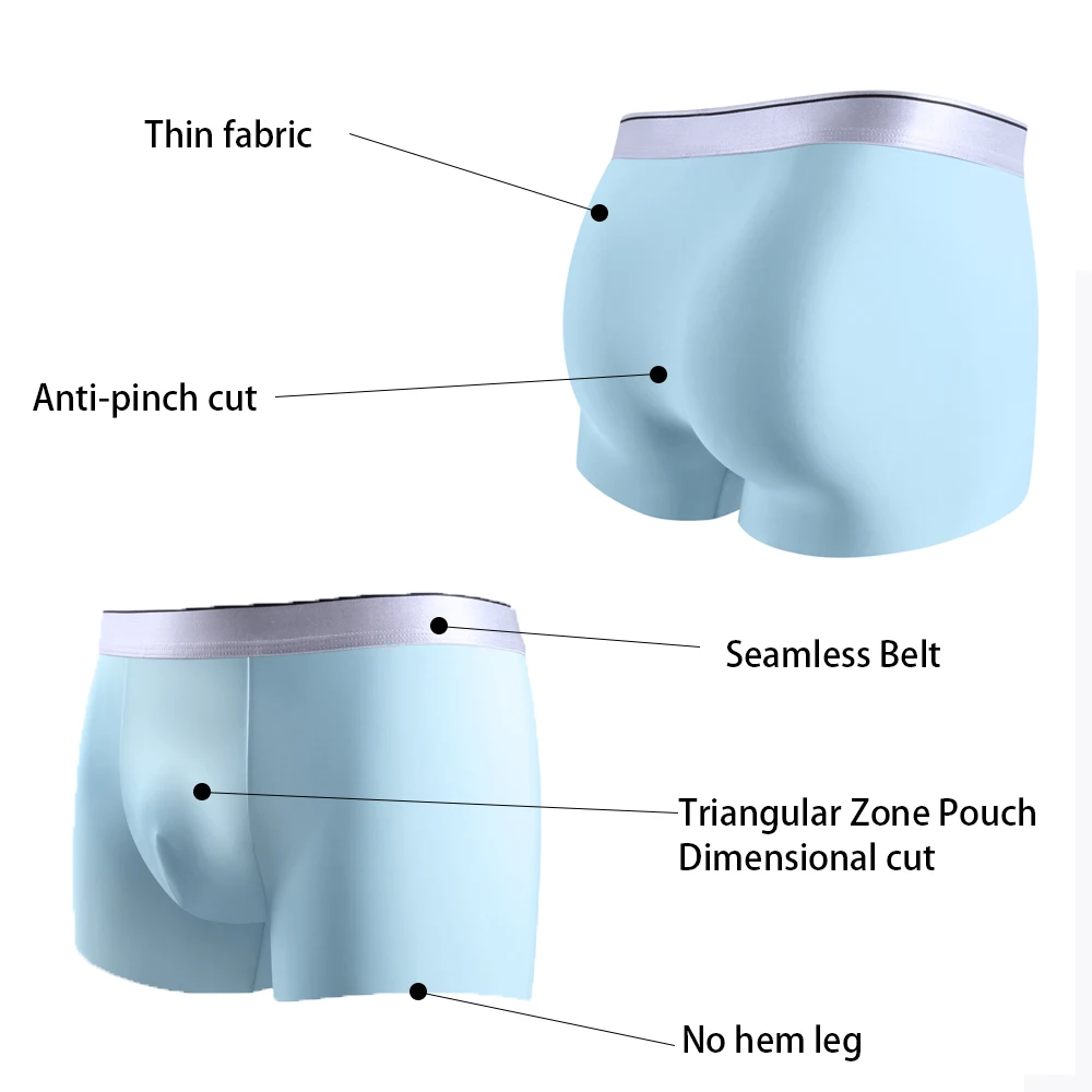 Underwear Men Boxer Briefs Shorts Underpants Man Breathable Comfortable Soft Men's Panties Long Male Couple Sexy Set Larger Size