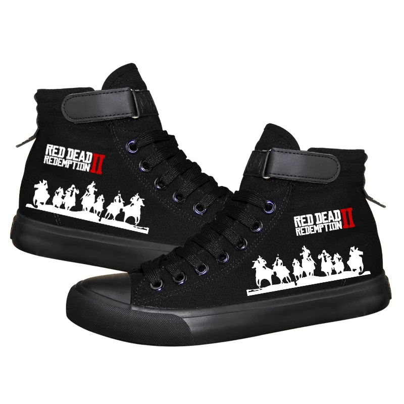 

Unisex Anime A Fistful Of Dollars Canvas Shoes Sneaker Red Dead: Redemption HOOk&LOOP Flats duck shoes plimsolls
