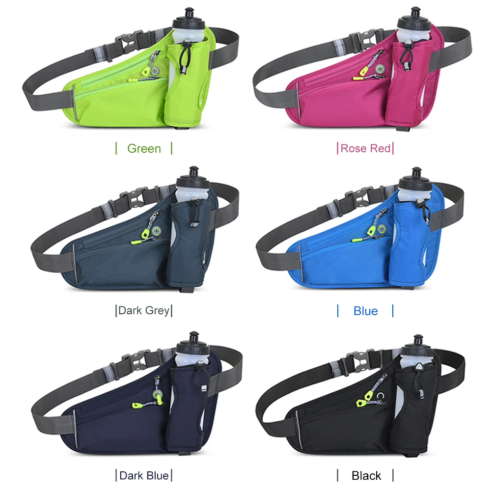 Sports Hydration Belt Bag Running Belt Outdoor Waist Pack Mobile Phone Pack with Water Bottle Holder for Running Cycling Hiking images - 6